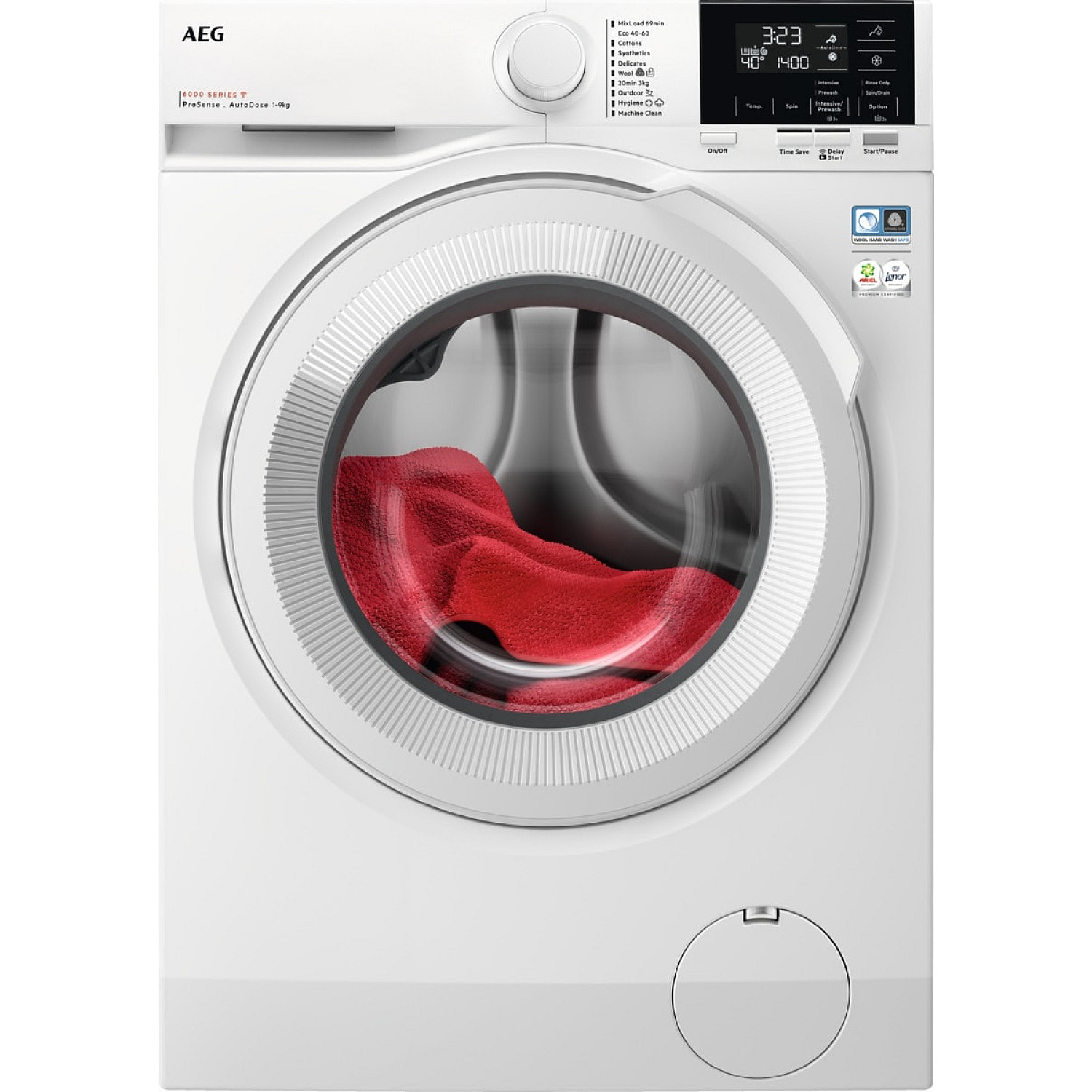 Aeg frontmatad tvättmaskin lr622a94q 6000 prosense autodose