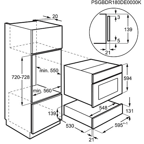 AEG - NKD914B - Inbyggd värmelåda