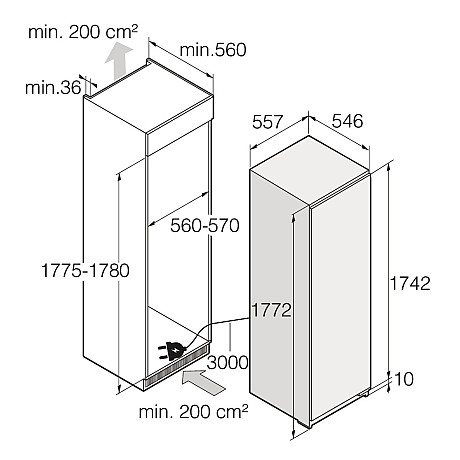 Asko - RBF276DND1 - Integrerad, Vit & NoFrost teknik