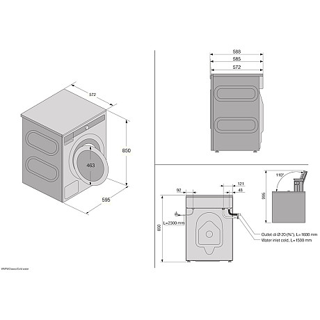 Asko - W1094W-T108HW - Vit med WIFI
