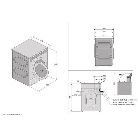 Asko - W7096XG - Svart, Automatisk dosering & WIFI