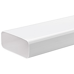 Asko - Platt kanal utan muff, Naber, längd 1000 mm, Vit