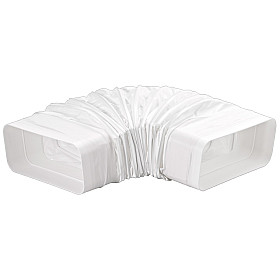 Asko - Platt flexrör med integrerad muff, Naber, längd 250550 mm, Vit