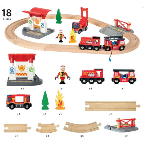 BRIO - Brio World 33815 - Tågset för brandbil BRIO - Brio World 33815 - Tågset för brandbil