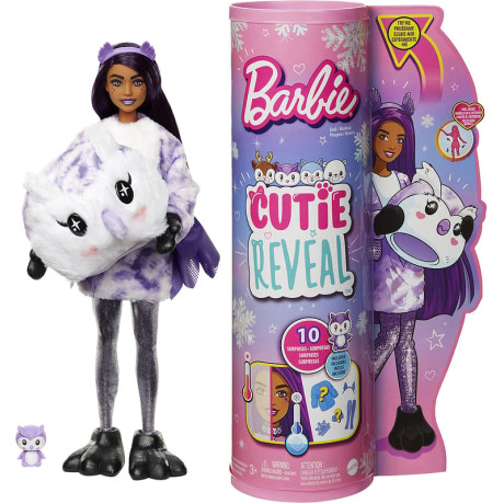 Barbie - Cutie Reveal Winter modedocka Sparkle uggla