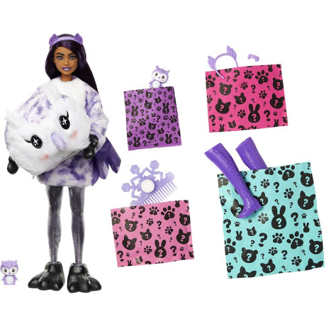 Barbie - Cutie Reveal Winter modedocka Sparkle uggla Barbie - Cutie Reveal Winter modedocka Sparkle uggla