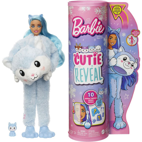 Barbie - Cutie Reveal Winter modedocka Sparkle Husky