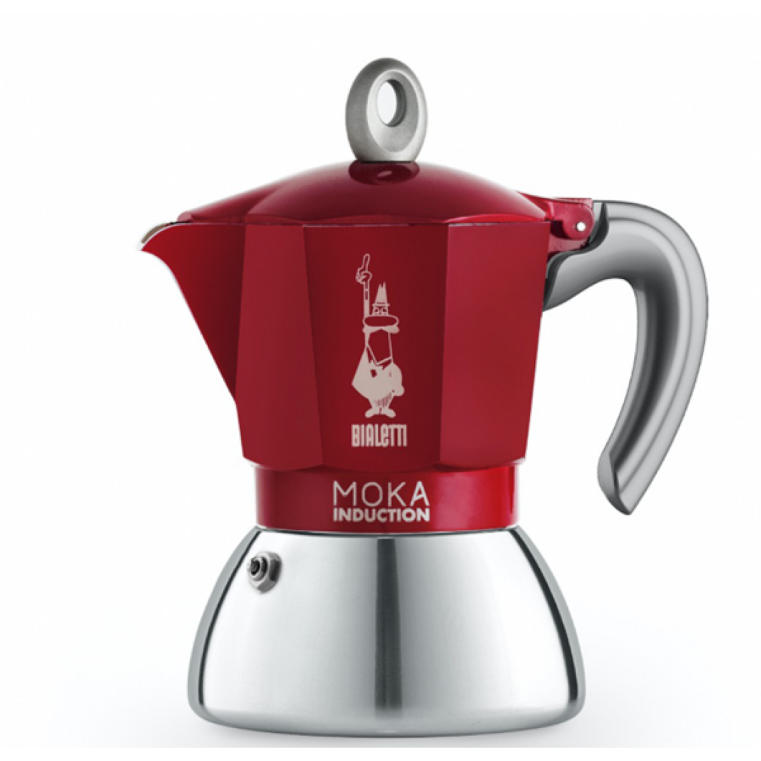 Bialetti mokabryggare moka induktion, 4 koppar, röd