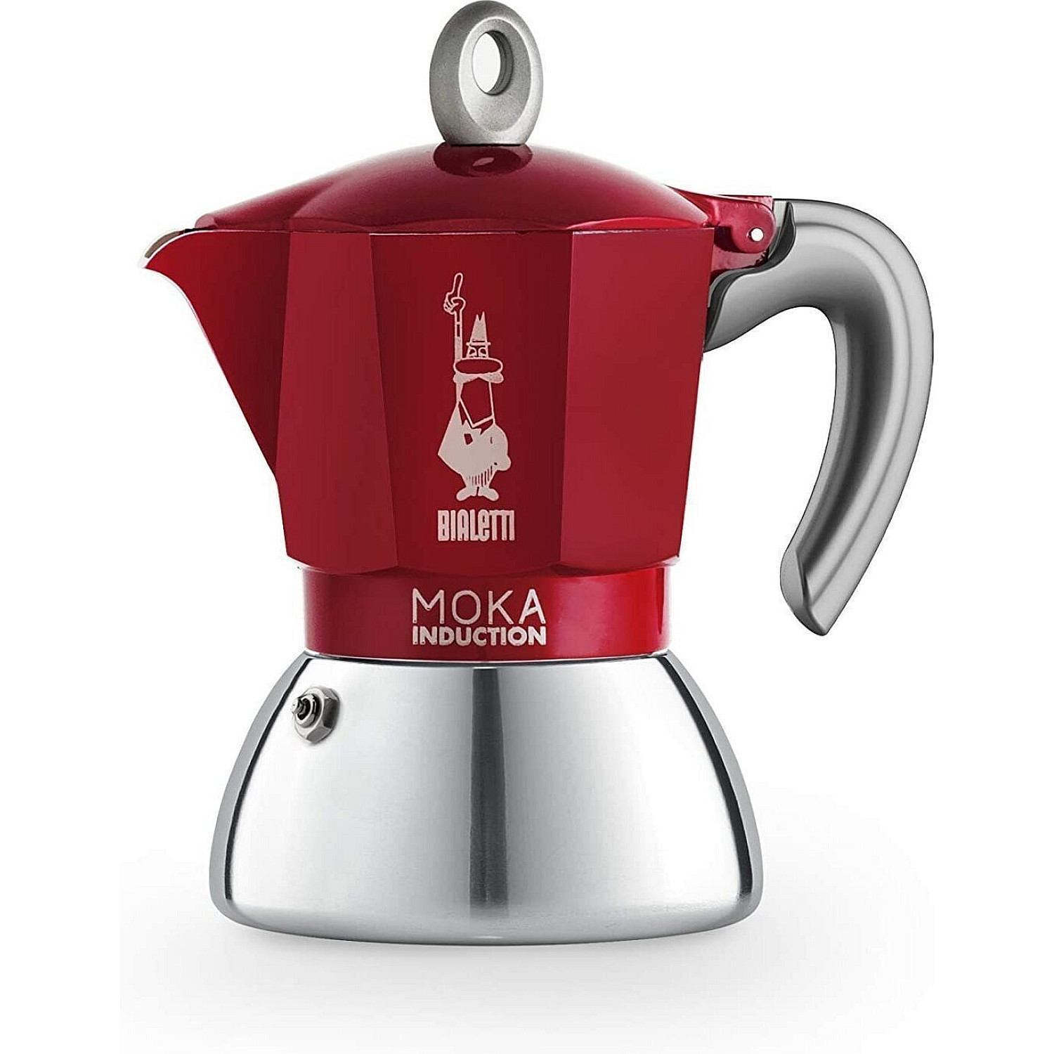 Bialetti mokabryggare moka induktion, 6 koppar, r&ouml;d