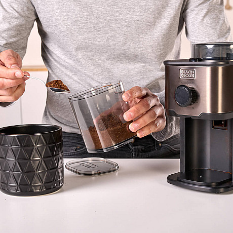 Black+Decker - Kaffekvarn 150W, Borstad stål