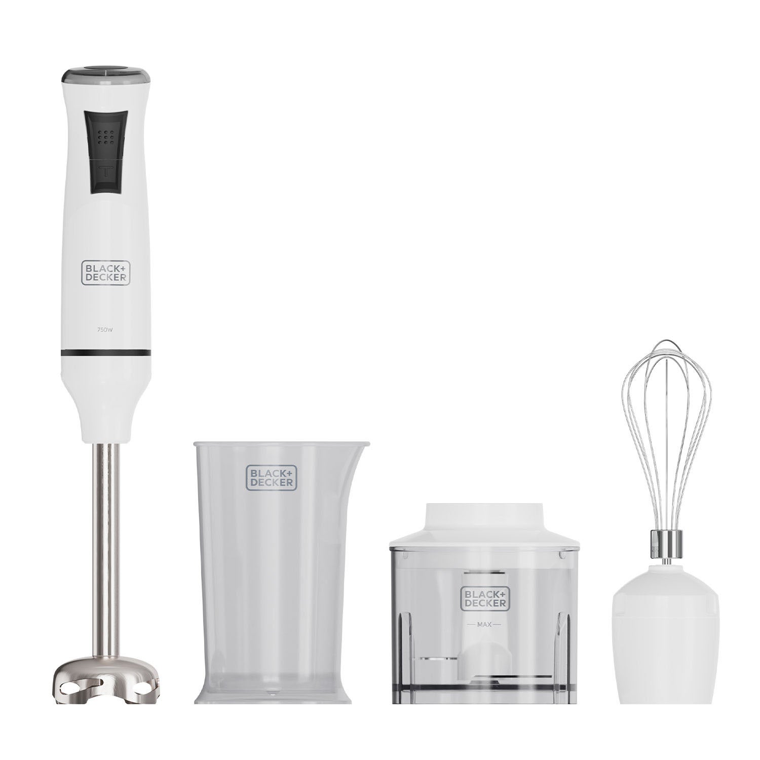 Black+decker mixer es9160180b hand blender 750w med tillbeh&ouml;r, vit
