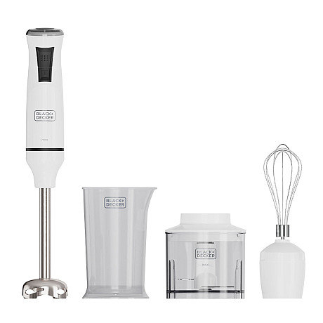 Black+Decker - ES9160180B Hand Blender 750W med tillbehör, Vit