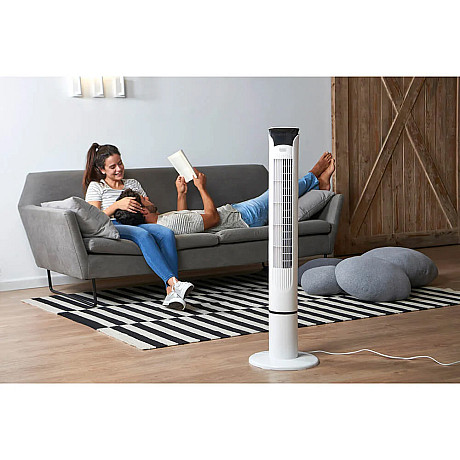 Black+Decker - Pelarfläkt Vit 102cm 45W