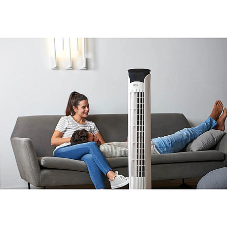 Black+Decker - Pelarfläkt Vit 102cm 45W
