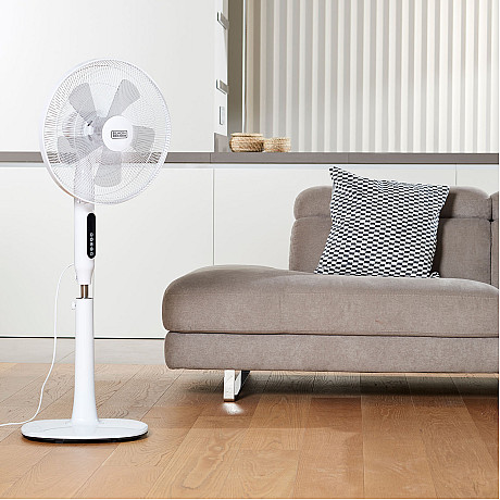 Black+Decker - Golvfläkt 5 Blad Vit 50W
