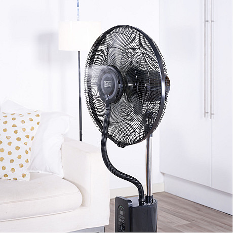 Black+Decker - Golvfläkt Med Svalkande Dimma Svart 75W
