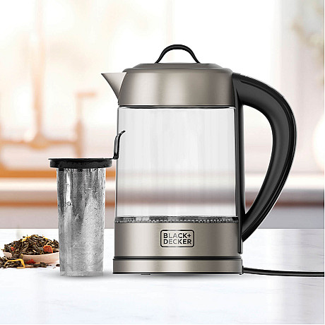 Black+Decker - ES9580110B Vattenkokare i Glas med Té-filter 1,7L