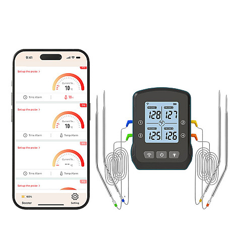 Bluegaz - 4 Probe trådlös Grilltermometer