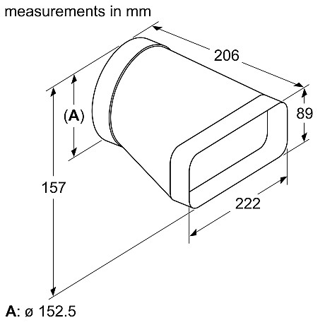 Bosch - B1ZZ9VEDU0 - Tillbehörssats för kanalventilation av häll