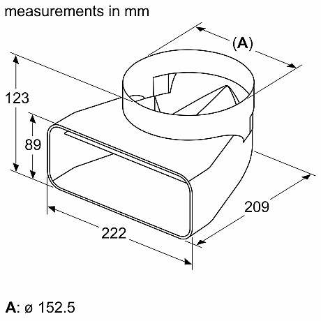 Bosch - B1ZZ9VEDU0 - Tillbehörssats för kanalventilation av häll