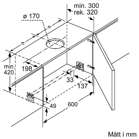 Bosch - DFS067A51 Utdragbar fläkt 60 cm Silver metallic