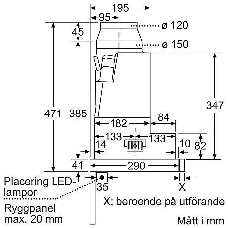 Bosch - DFS067A51 Utdragbar fläkt 60 cm Silver metallic
