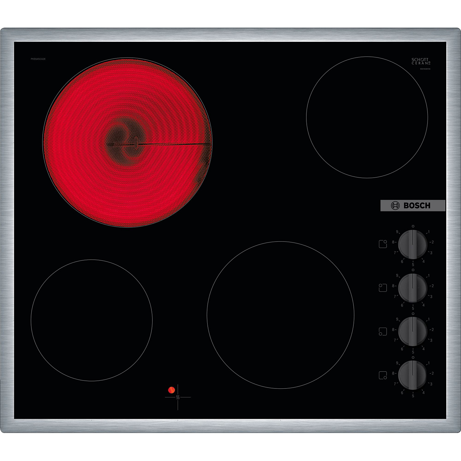 Bosch glaskeramikhäll pke645ca2e glaskeramikhäll rostfri ram