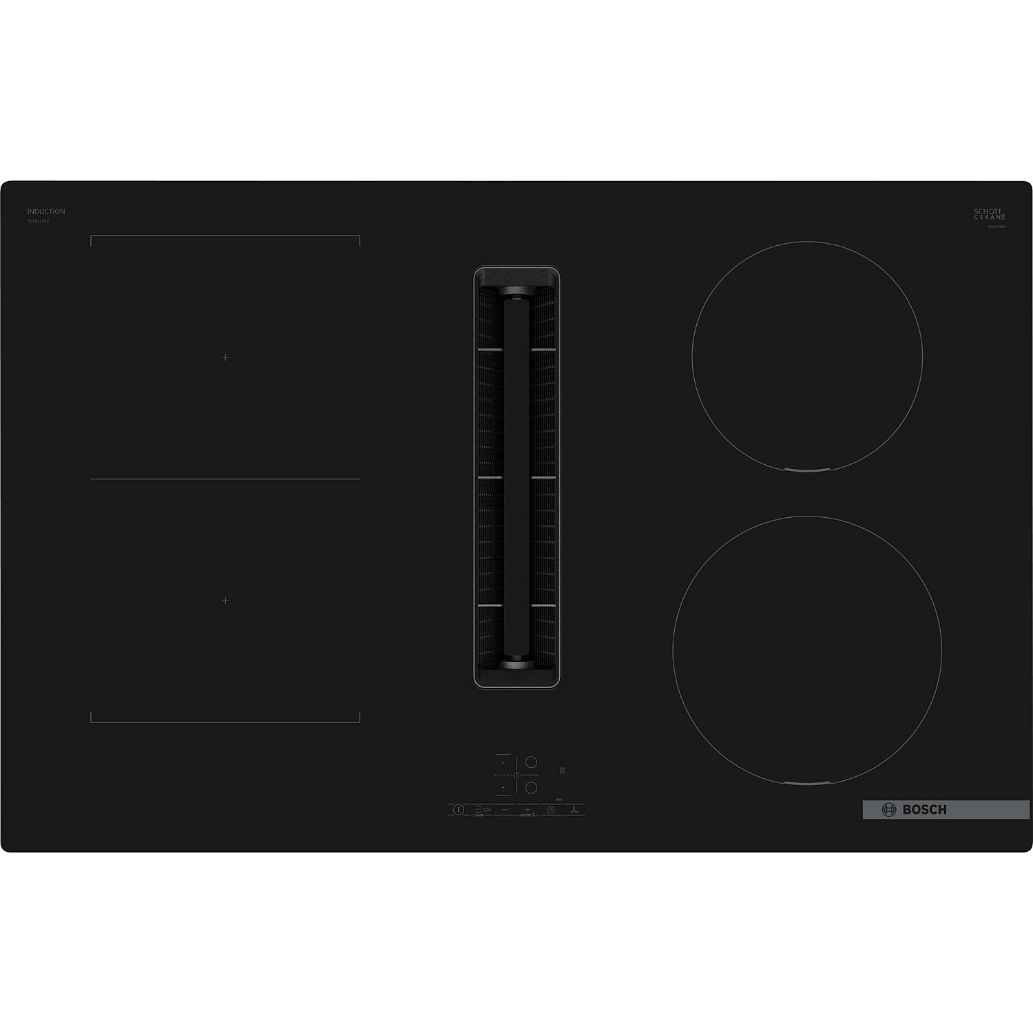 Bosch häll med fläkt pvs811b16e, serie 4 - combi zone & powerboost