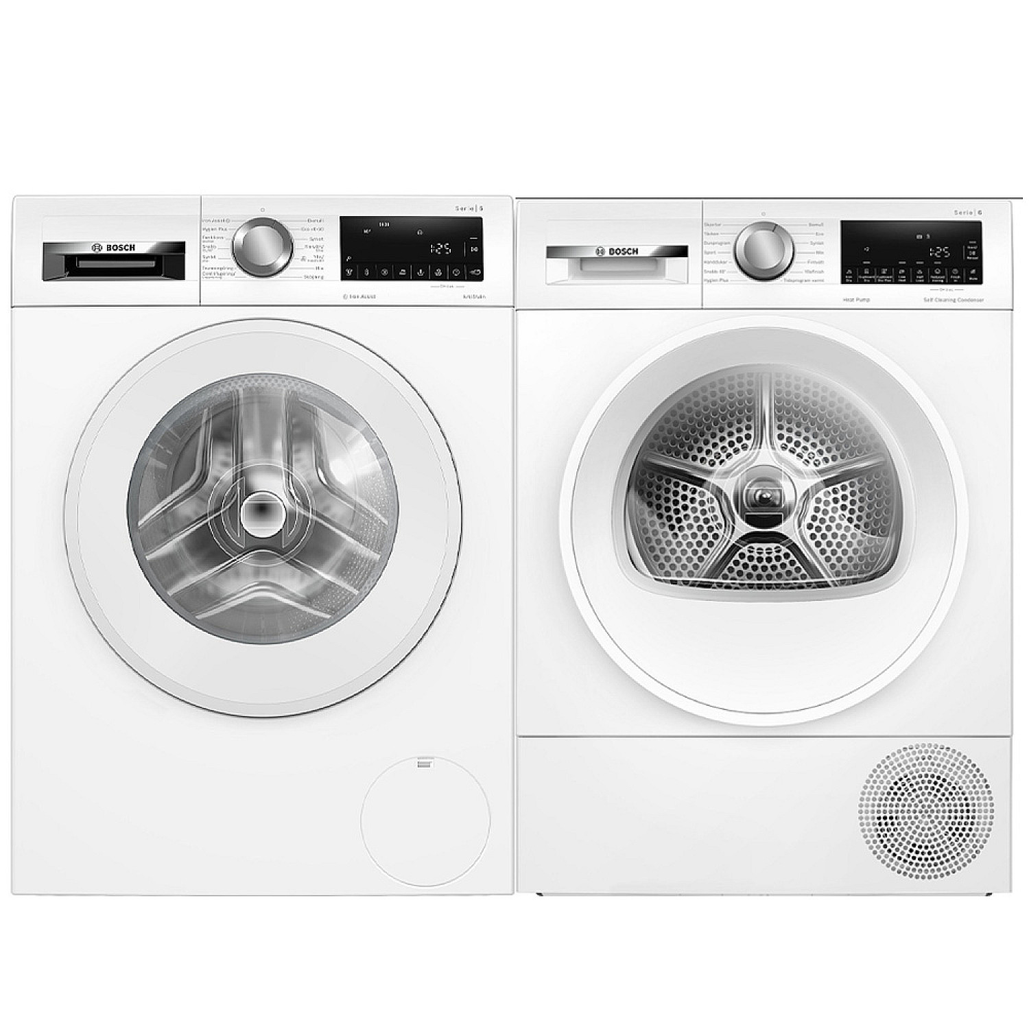 Bosch paket tv&auml;ttmaskin och torktumlare wgg244zmsn-wqg2450msn - serie 6