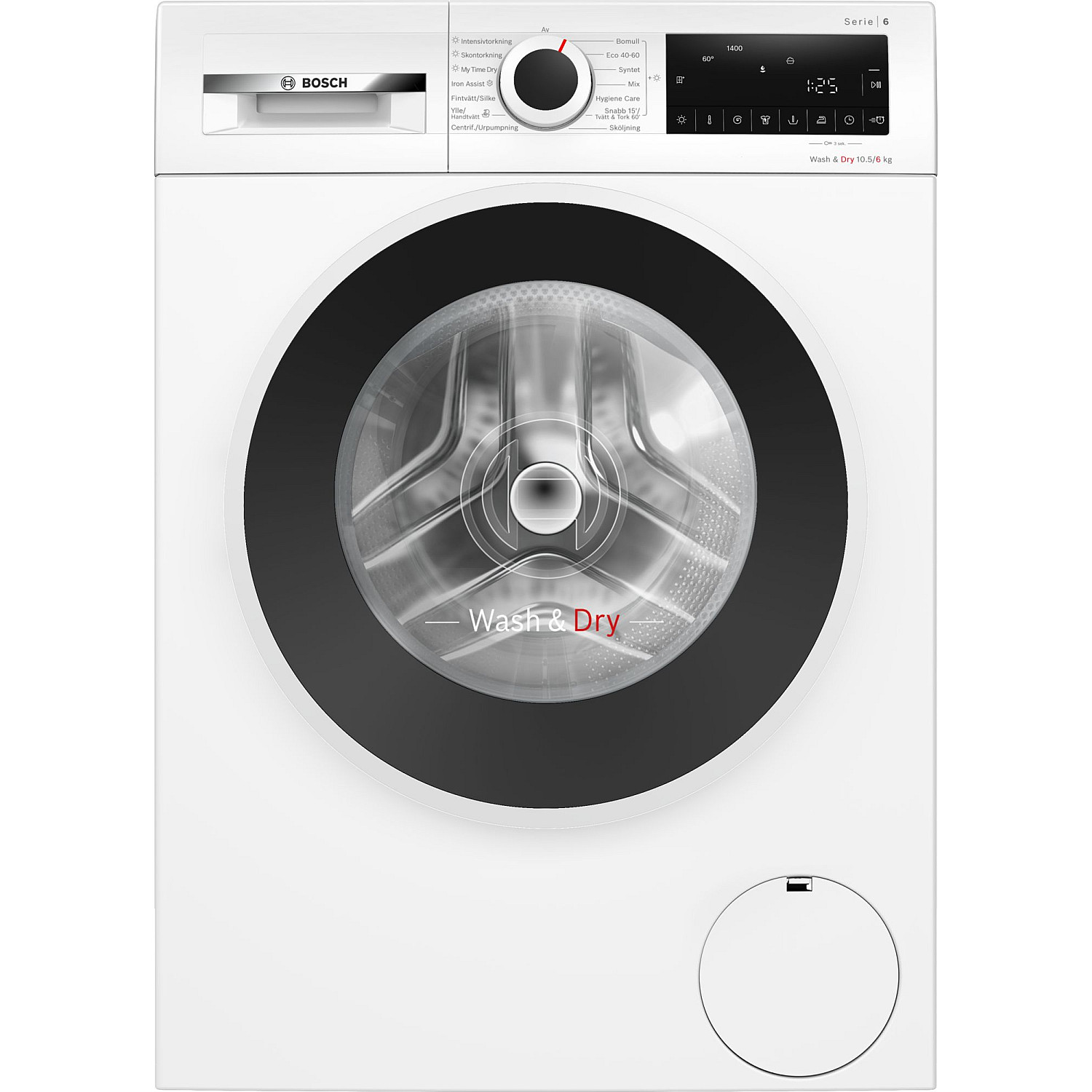 Bosch kombi tv&auml;tt/tork wng2540lsn - serie 6, 10.5/6 kg, 1400 v/min