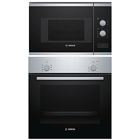 Bosch - HBF010BR1S + BFL520MS0 - Rostfri, ugn varmluft, mikro 800 W Bosch - HBF010BR1S + BFL520MS0 - Rostfri, ugn varmluft, mikro 800 W