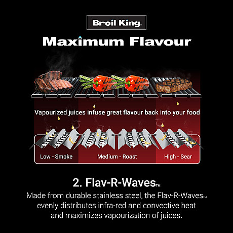 Broil King - Crown 490 Shadow - Gasolgrill med 4 brännare, sidobrännare och rotisseri