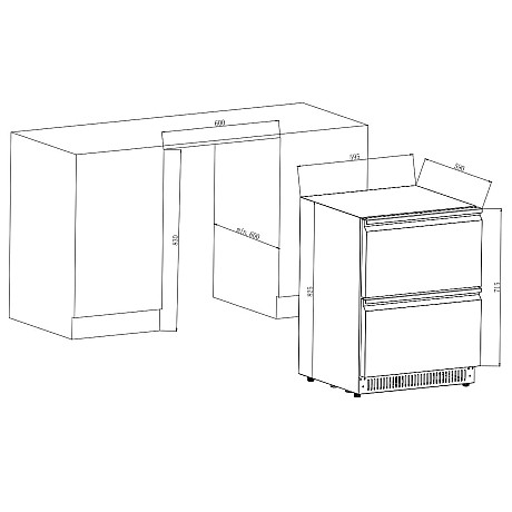 Cavin - Outdoor Collection 51D SY-51D - Rostfri ölkyl med lådor