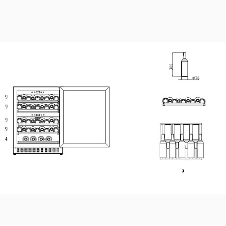 Cavin - Scandinavian Collection 40 SW-40B - Inbyggbar vinkyl 40 flaskor