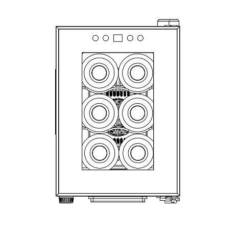 Cavin - Tundra Collection 6 TC-6B - Kompakt vinkyl för 6 flaskor