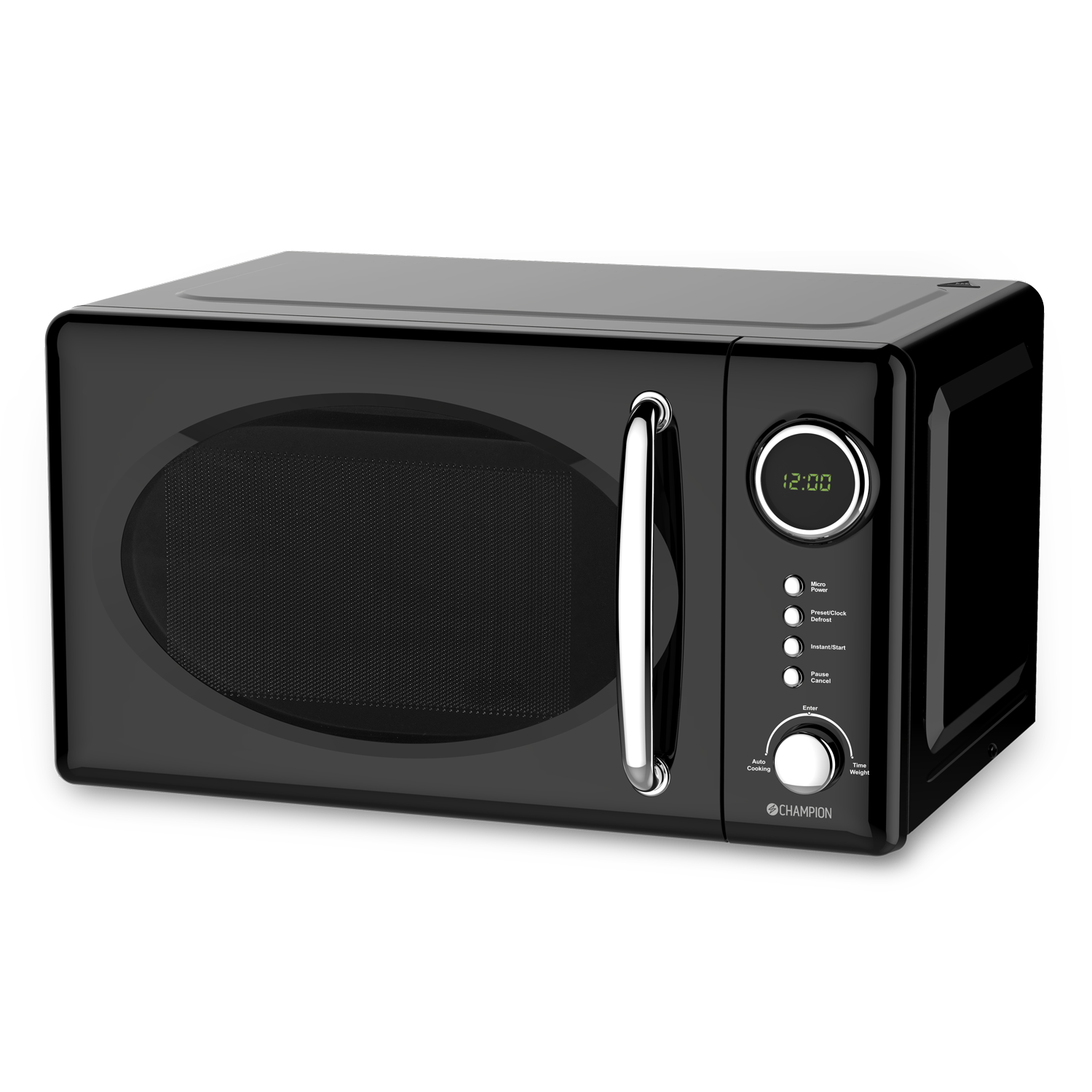 Champion fristående mikrovågsugn mw025 - svart - retrodesign, 20l 700w