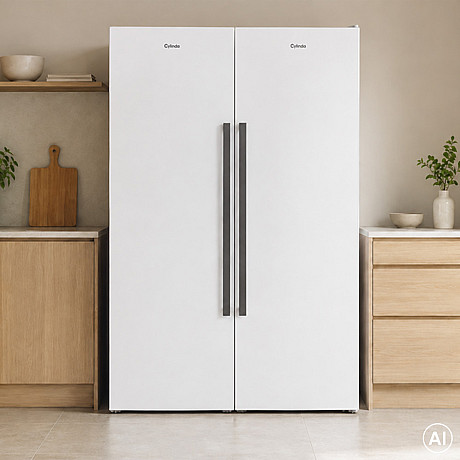 Cylinda - K61285HE - Vit med Jämn temperatur & Stor volym 390 liter