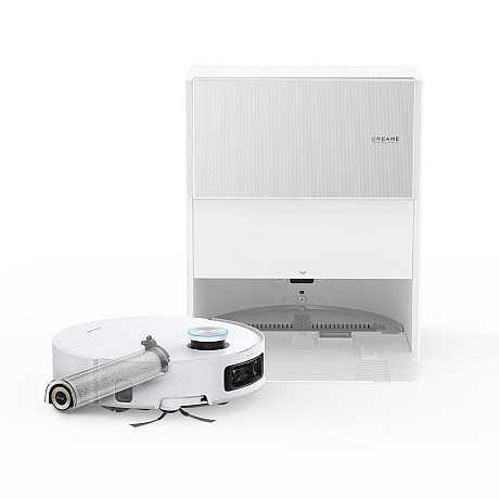 Dreame - Aqua10 Ultra Roller - Vit, Självtömmande basstation