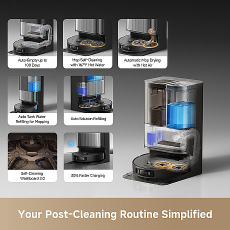 Dreame - L40 Ultra AE - Svart,  Automatisk tömning och mopptvätt