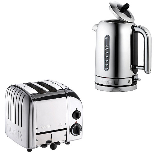 Dualit paket classic rostfri - brödrost 2 skivor + vattenkokare 1,7 l