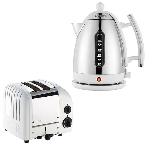 Dualit paket classic vit - brödrost 2 skivor + vattenkokare 1,5 l