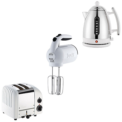 Dualit paket classic vit - brödrost, + vattenkokare + elvisp