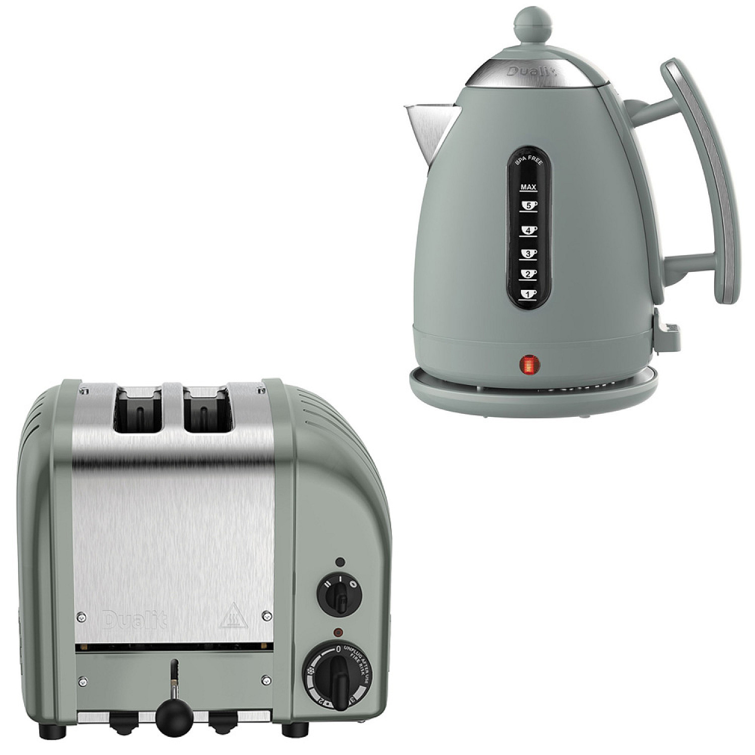 Dualit paket classic gr&ouml;n - br&ouml;drost 2 skivor + vattenkokare 1,5 l