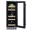 Dunavox - FLOW 17 - Dubbel zon, Underbänk, 17 flaskor, Svart