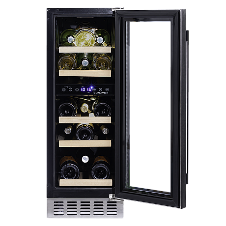 Dunavox - FLOW 17 - Dubbel zon, Underbänk, 17 flaskor, Rostfri