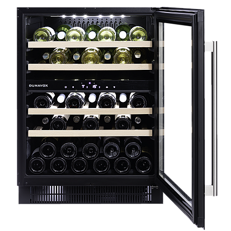 Dunavox - FLOW 39 - Dubbel zon, 39 flaskor, Svart