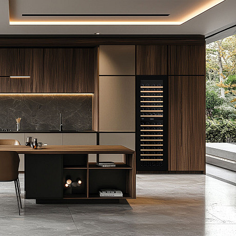 Dunavox - NOBLE 109 - Push2Open, Dubbel zon, 109 flaskor, Svart