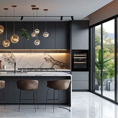 Dunavox - NOBLE 32 - Push2Open, Dubbel zon, 32 flaskor, Svart