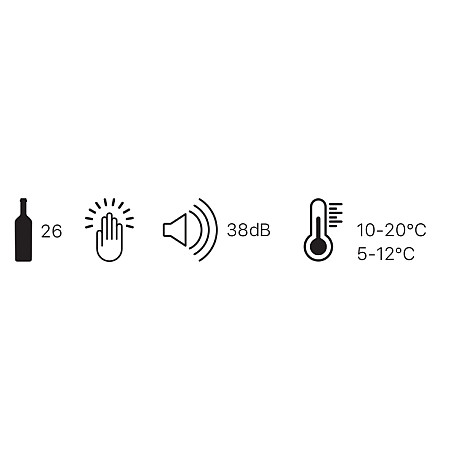 Dunavox - BALANCE 26 - Dubbel zon, 26 flaskor, Svart