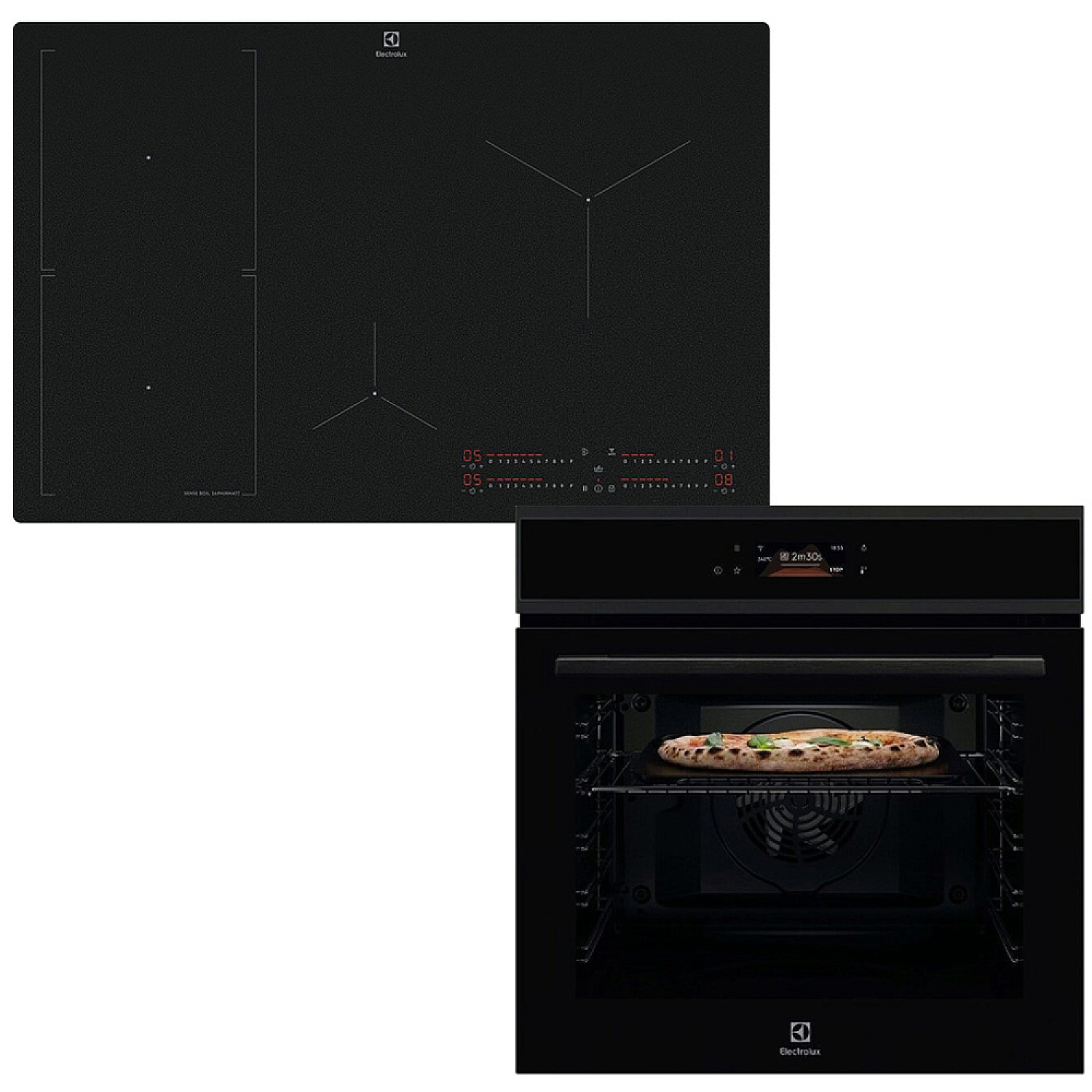 Electrolux paket ugn och h&auml;ll cop905b-hob860bsc - pizzaexpert ugn & saphirmatt 77 cm h&auml;ll